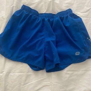 Blue roadrunner running shorts men large.